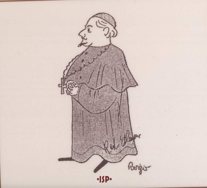 08 Caricatura di Karl Ettlinger nei panni di Dionisio Genoni Berlino 1925 1