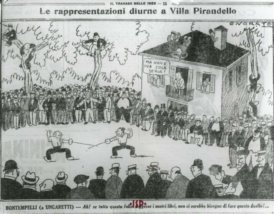 11 Duello tra Bontempelli e Ungaretti nel giardino della casa di Pirandello 1926. 1