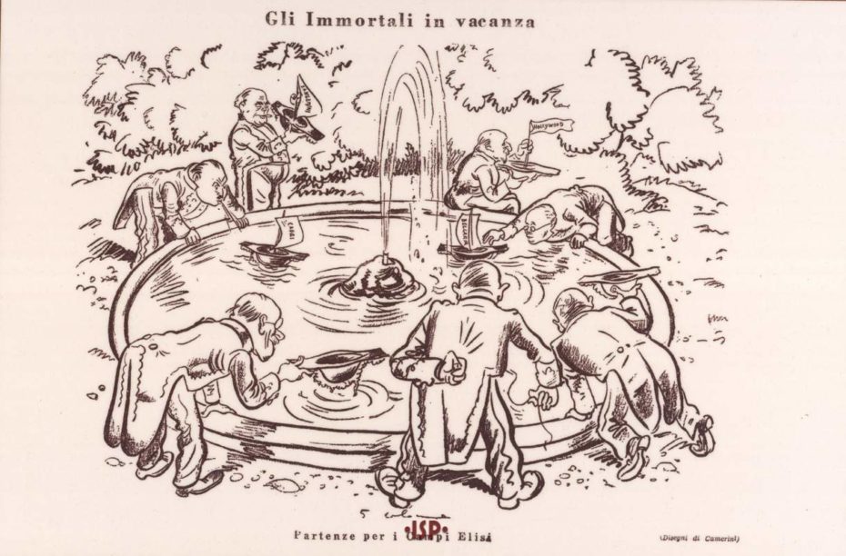 Italia Letteraria 1930 Oltre a Pirandello si riconoscono da sinistra Marinetti e Panzini Camerini 1