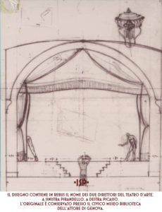 Progetto dell architetto Virgilio Marchi per il boccascena del Teatro Odescalchi 1924 1