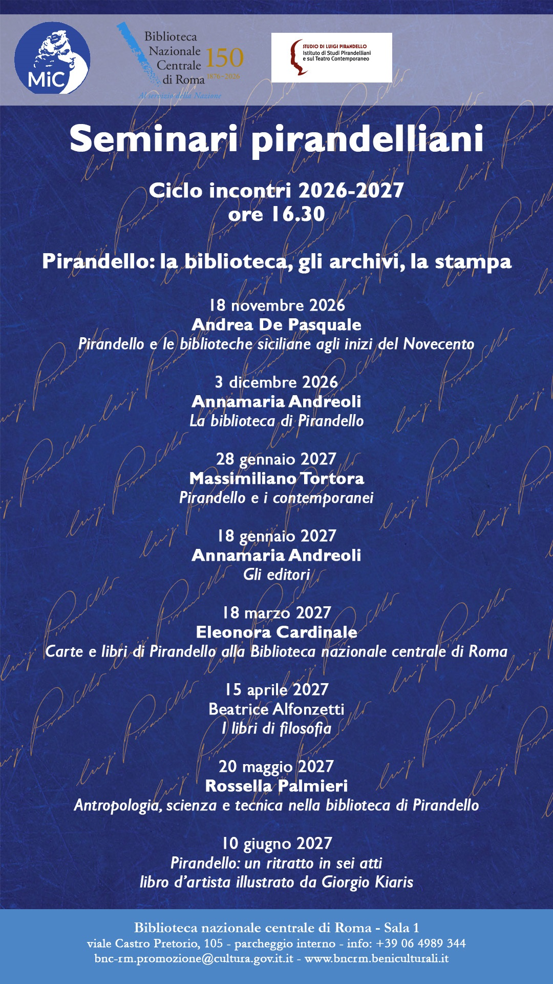 Locandina Pirandello 2026 2027 Locandina Pirandello 2026 2027