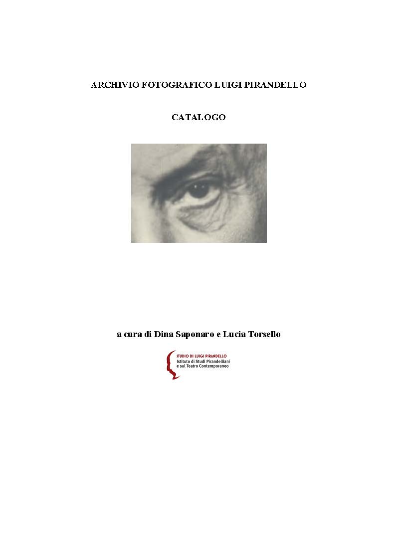 Pagine da Archivio Fotografico Luigi Pirandello Catalogo online Copia